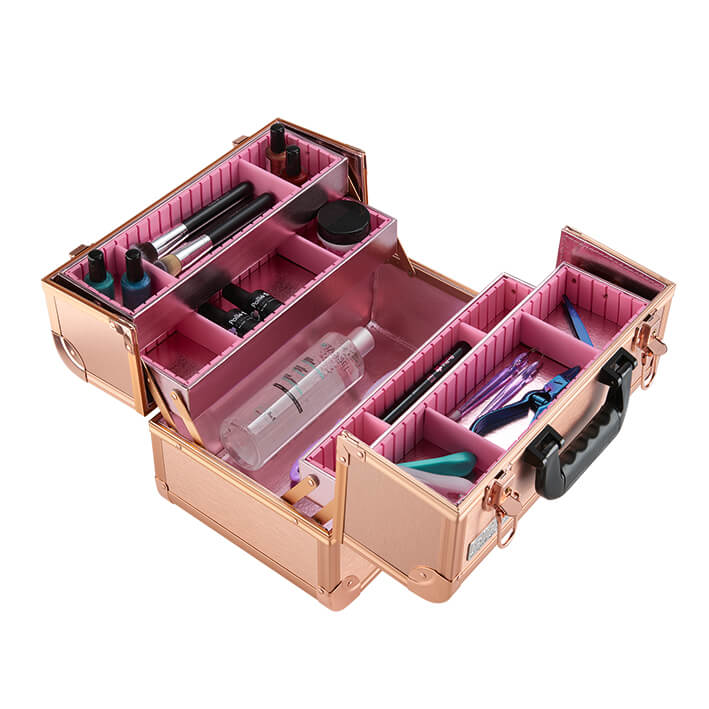 Eurostil MALETA ALUMINIO ROSA DORADO 34X22 5X23 5CM