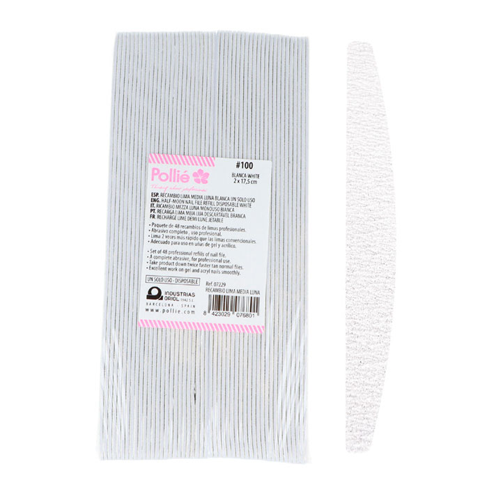 Eurostil PACK 48 RECAMBIOS LIMA MEDIA LUNA #100 BLANCA