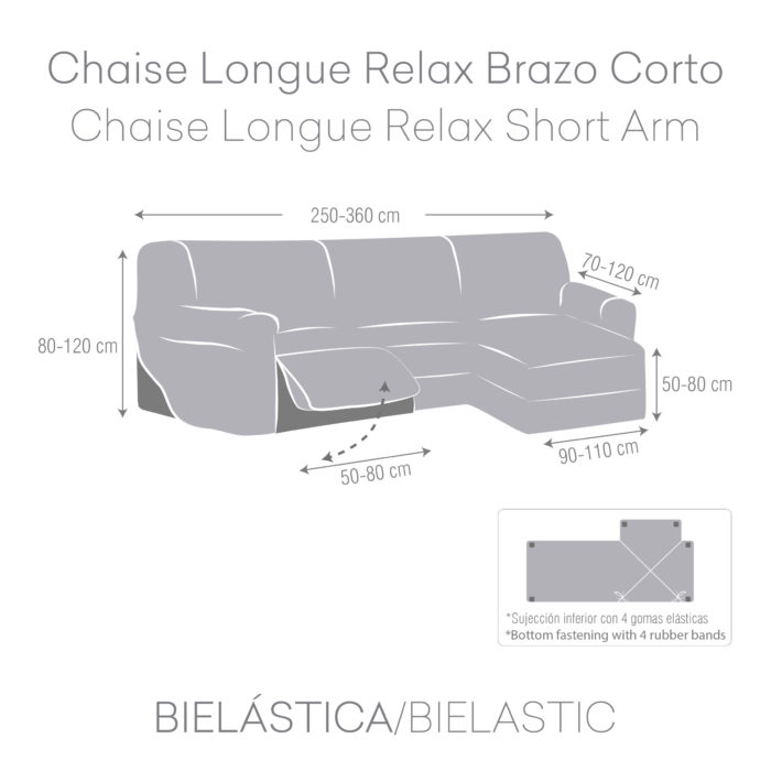 Eysa FUNDA CHAISE LONGUE RELAX BIELÁSTICA JAZ
