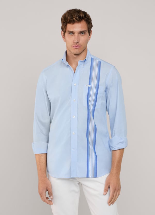 Façonnable Camisa Fil A Fil Cinta Lateral Fit Regular