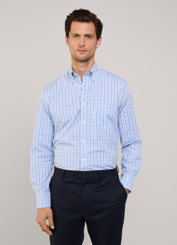 Façonnable Camisa Fil A Fil Cuadros Vichy Fit Regular
