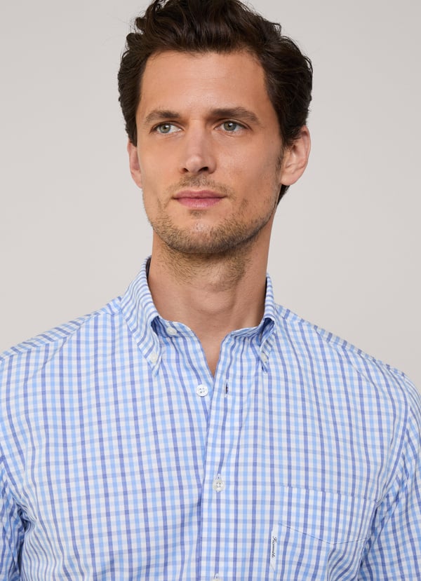 Façonnable Camisa Fil A Fil Cuadros Vichy Fit Regular