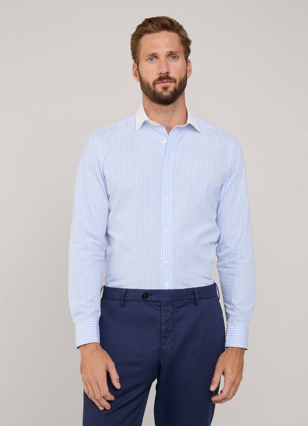 Façonnable Camisa Fil A Fil Rayas Bengala Fit Regular