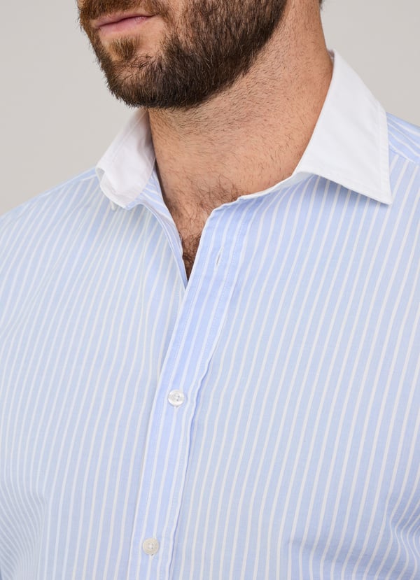 Façonnable Camisa Fil A Fil Rayas Bengala Fit Regular