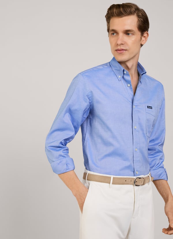 Façonnable camisa oxford bolsillo frontal fit regular