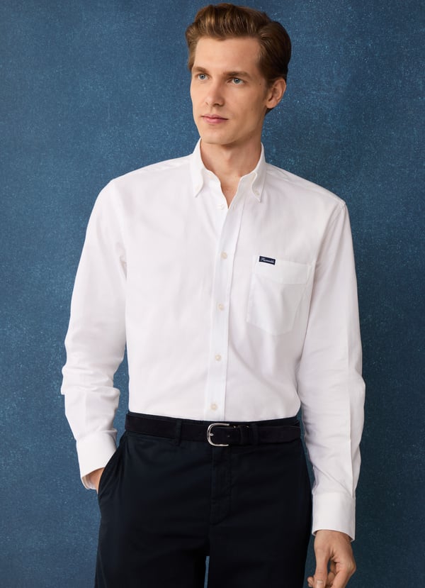 Façonnable camisa oxford bolsillo frontal fit regular