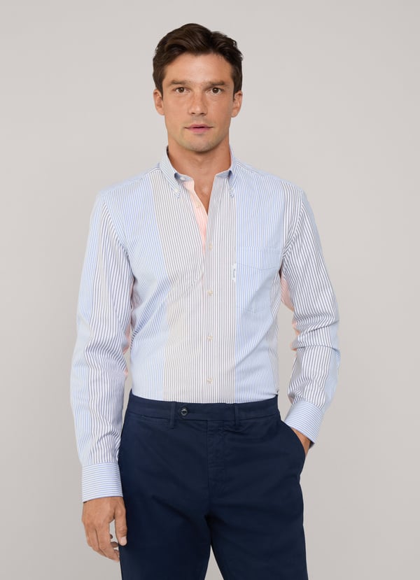 Façonnable Camisa Oxford Rayas Bayadere Fit Regular