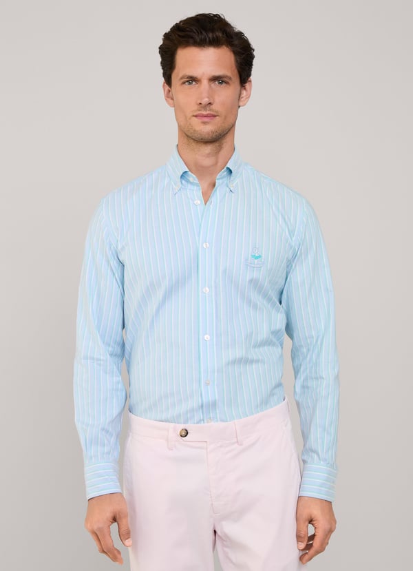 Façonnable Camisa Oxford Rayas Regimiento Fit Regular