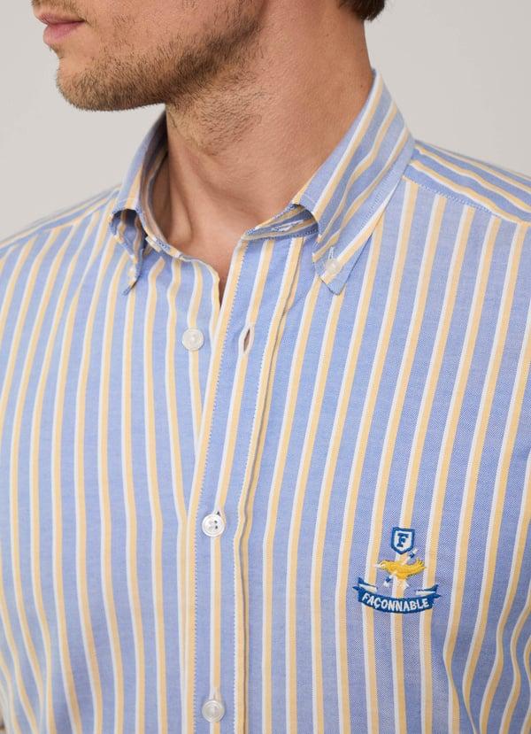 Façonnable Camisa Oxford Rayas Regimiento Fit Regular