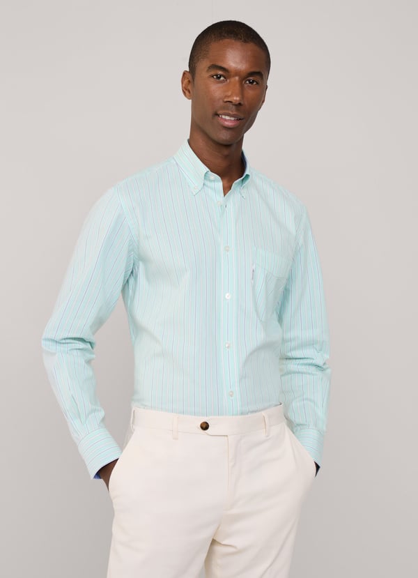 Façonnable Camisa Pinpoint Rayas Regimiento Fit Regular