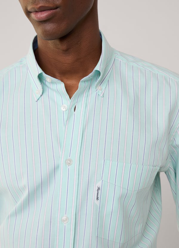 Façonnable Camisa Pinpoint Rayas Regimiento Fit Regular