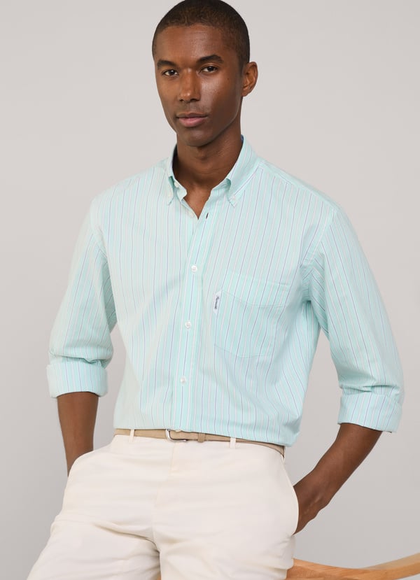 Façonnable camisa pinpoint rayas regimiento fit regular