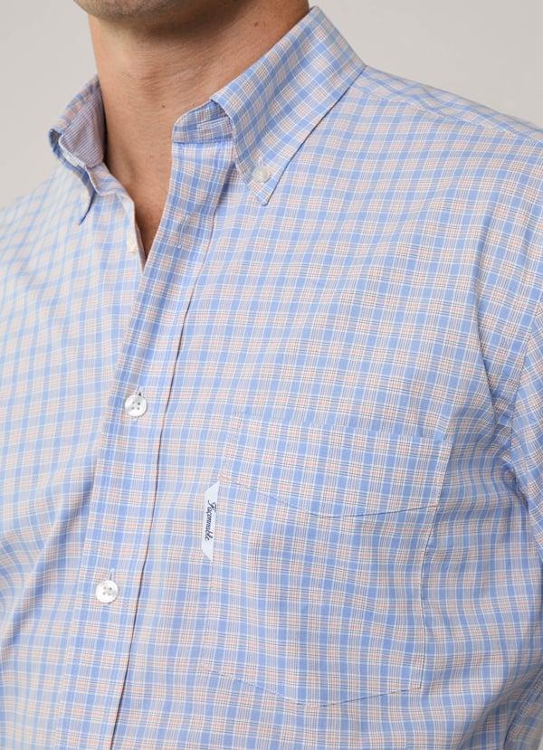 Façonnable Camisa Popelín Cuadros Tartán Fit Regular