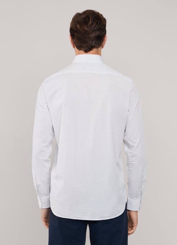 Façonnable Camisa Popelín Cuadros Ventana Fit Regular