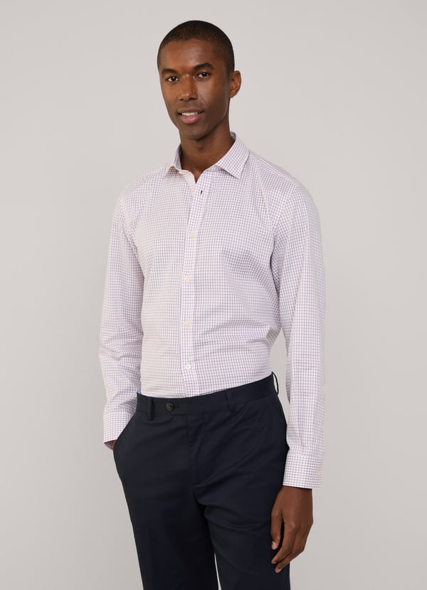 Façonnable Camisa Popelín Cuadros Ventana Fit Regular