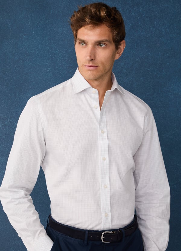 Façonnable camisa popelín cuadros ventana fit regular