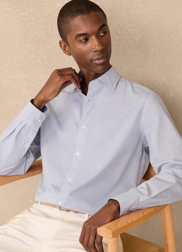 Façonnable camisa popelín diseño geométrico fit regular