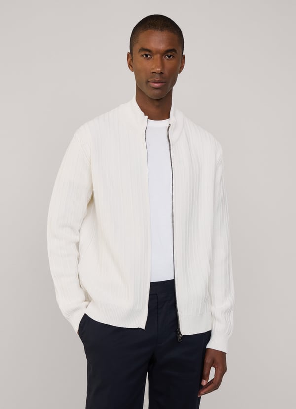 Façonnable Cárdigan Punto Pointelle Cierre Cremallera