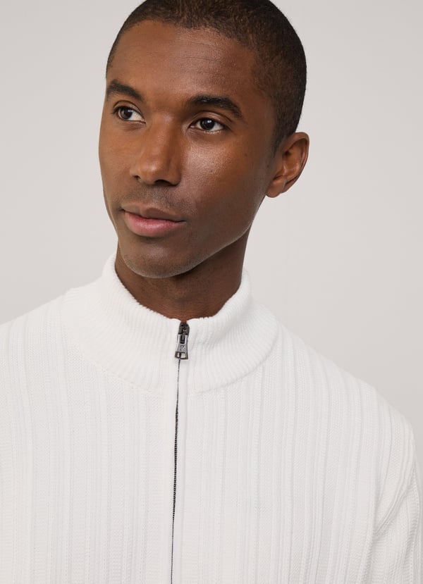 Façonnable Cárdigan Punto Pointelle Cierre Cremallera