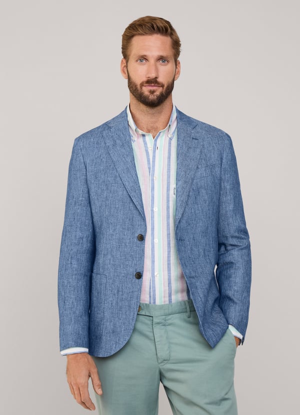 Façonnable Americana De Lino Chambray