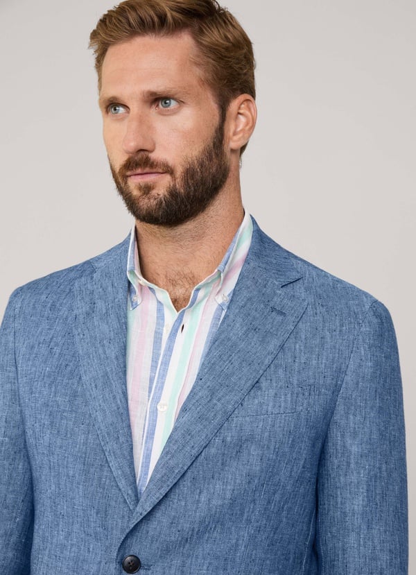 Façonnable Americana De Lino Chambray