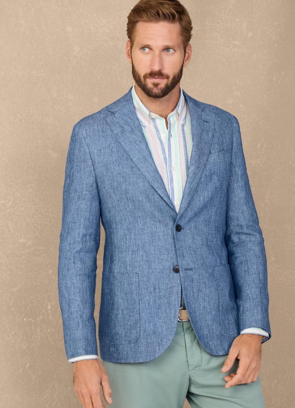 Façonnable americana de lino chambray