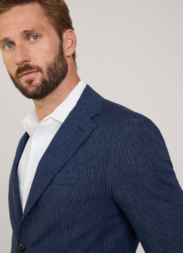 Façonnable Americana De Lino Raya Diplomática