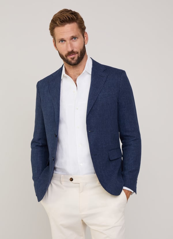 Façonnable Americana De Lino Raya Diplomática