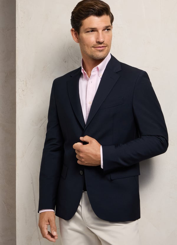 Façonnable americana elástica de dos botones