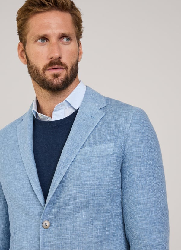 Façonnable Americana Lana Lino Bolsillos Parche