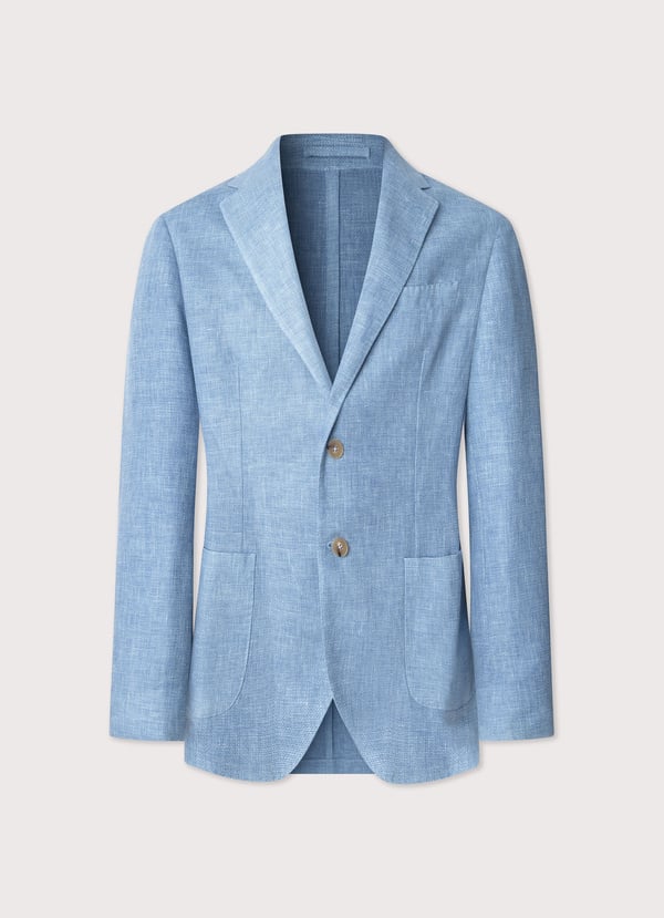 Façonnable Americana Lana Lino Bolsillos Parche