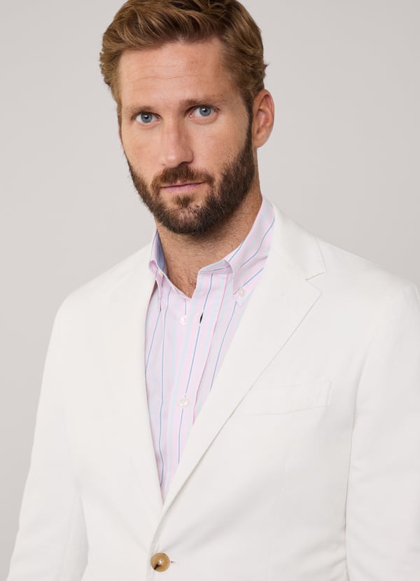 Façonnable Americana Lino Algodón Bolsillos Parche