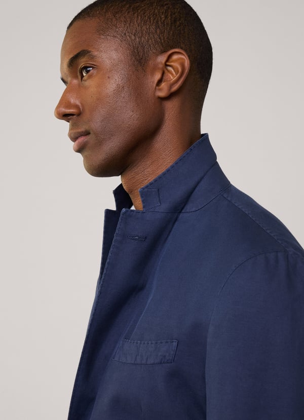 Façonnable Americana Lino Algodón Bolsillos Parche