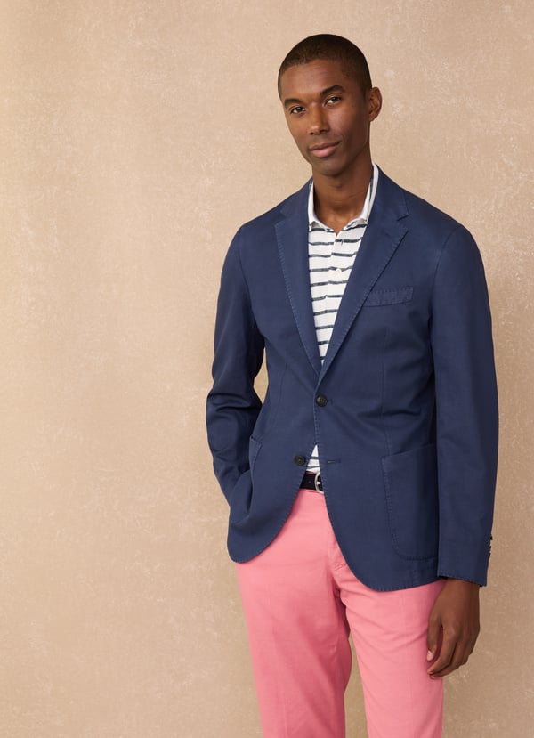 Façonnable americana lino algodón bolsillos parche