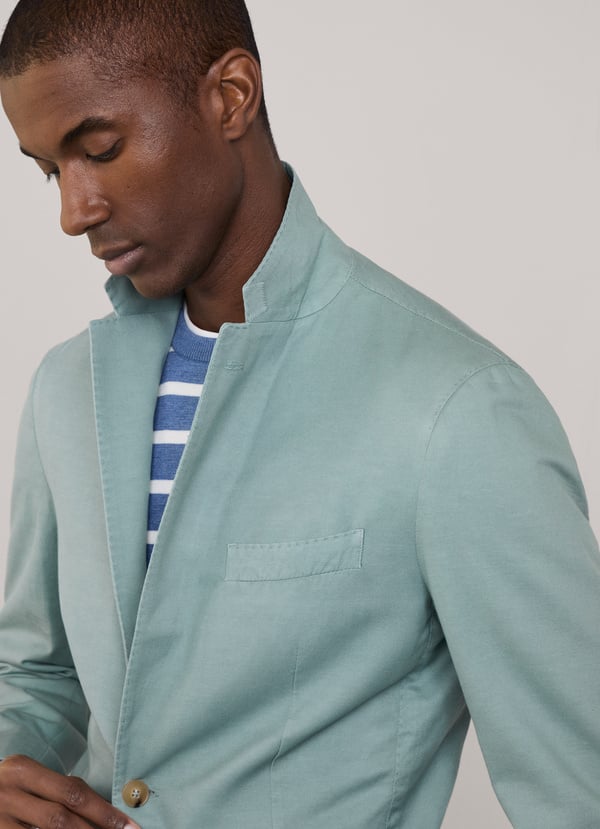 Façonnable Americana Lino Algodón Bolsillos Parche