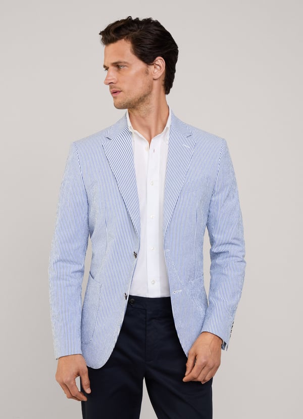 Façonnable Americana Seersucker De Rayas