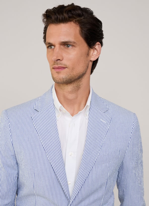 Façonnable Americana Seersucker De Rayas