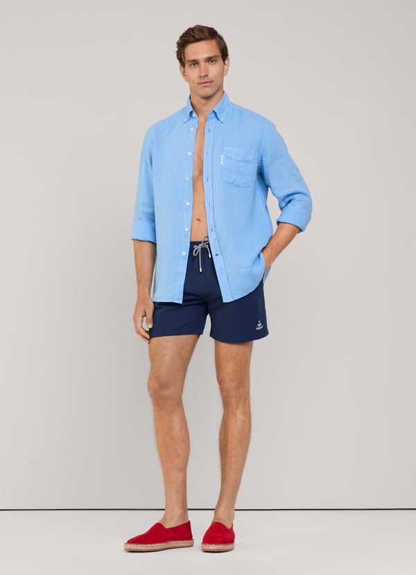 Façonnable bañador bermuda pájaro bordado