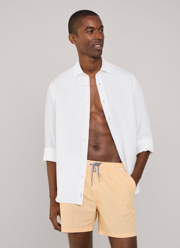 Façonnable bañador bermuda seersucker rayas