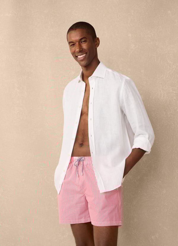 Façonnable bañador bermuda seersucker rayas