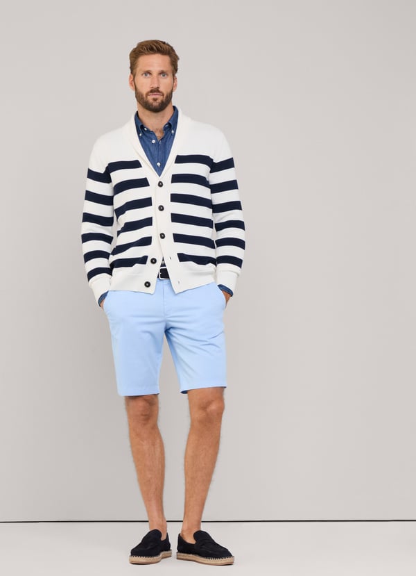 Façonnable bermuda elástica teñida en prenda