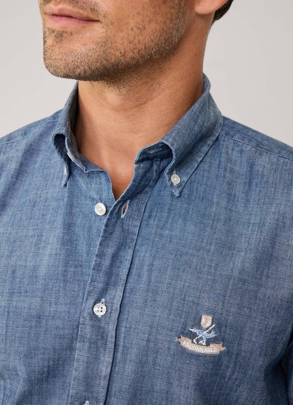 Façonnable Camisa Chambray Fit Regular