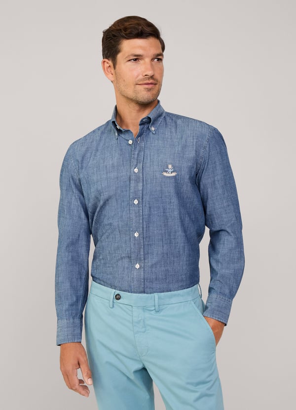 Façonnable Camisa Chambray Fit Regular