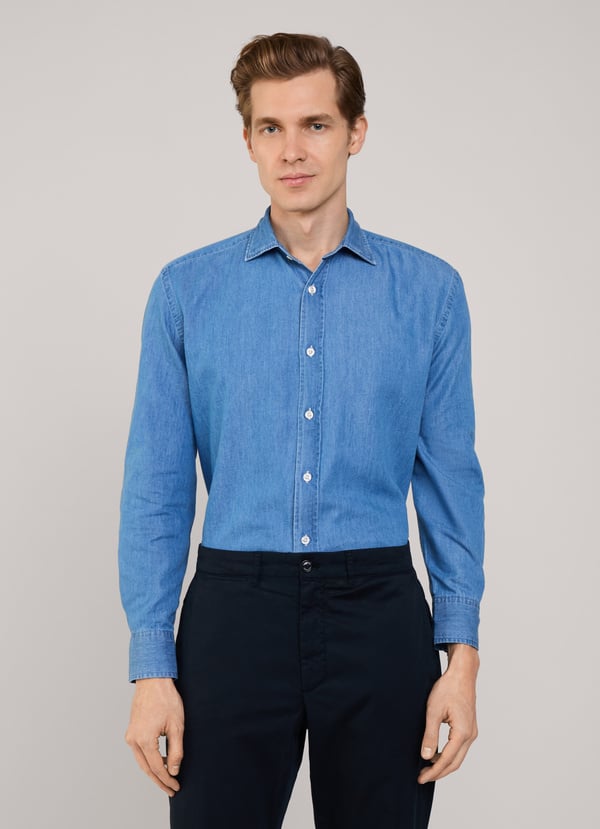 Façonnable Camisa Chambray Fit Regular