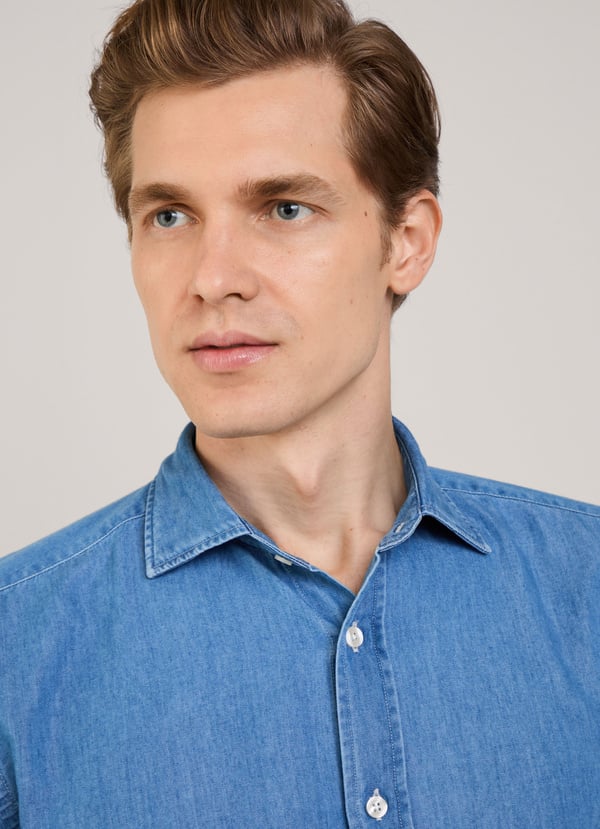 Façonnable Camisa Chambray Fit Regular