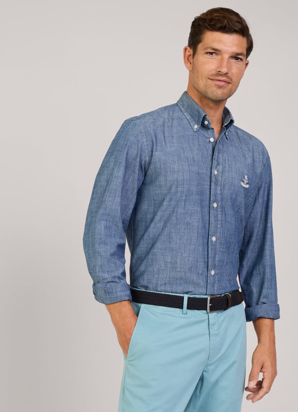 Façonnable camisa chambray fit regular