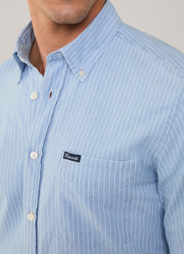 Façonnable Camisa Chambray Rayas Finas Fit Regular
