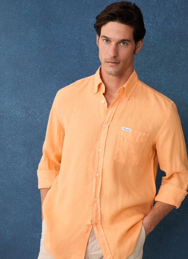 Façonnable camisa de lino fit regular