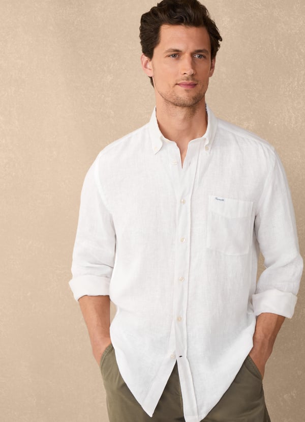 Façonnable camisa de lino fit regular