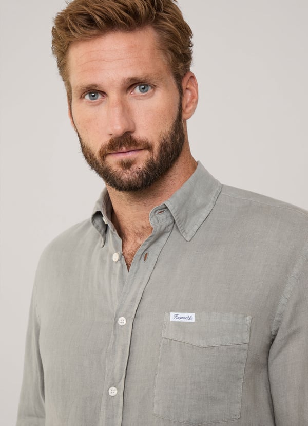 Façonnable Camisa De Lino Fit Regular